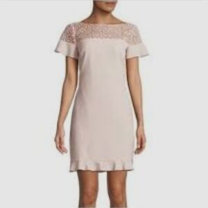 nwot Karl Lagerfeld Paris Women's Lace Yoke Dress White SZ 10